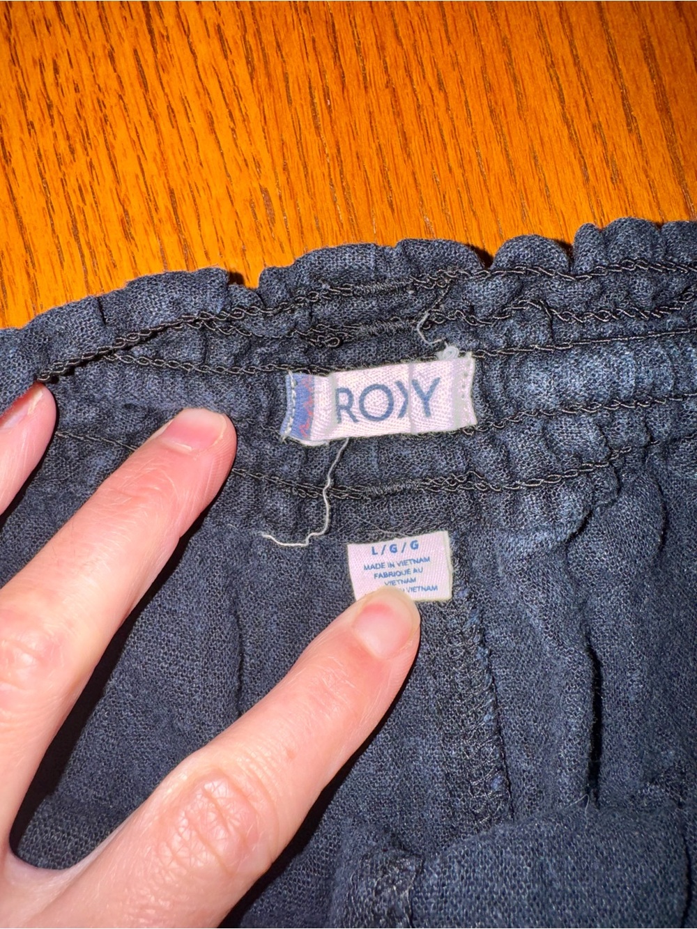 Roxy Black Athletic Shorts with White Drawstring - Picture 3 of 5